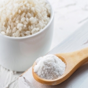 Syrup Powder and Maltodextrin from Rice in wooden Spoon Syrup Powder and Maltodextrin from Rice in wooden Spoon